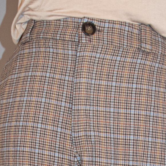 Urban Outfitters "Light Before Dark" Beige with Blue and Yellow Print Pants - Picture 2 of 3